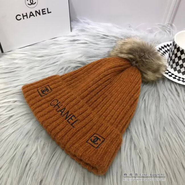CHANEL香奈兒 專櫃新品 火爆經典百搭款 刺繡針織帽 LLWJ6631
